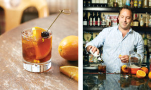 LI PULSE Sipping to the end 10 Colin mixing a Rusty Cage cocktail at the bar at Jedediah Hawkins Inn, photo by Yvonne Albinowski